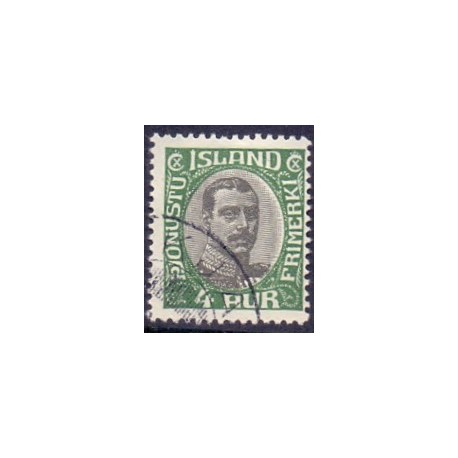Island Tjenstemærker 4 Aur. Chr. X. AFA nr. 34 **   stemplet st.