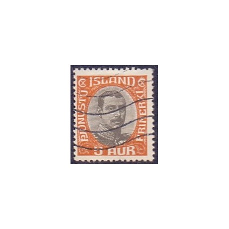 Island Tjenstemærker 5 Aur. Chr. X. AFA nr. 35 **   stemplet st.