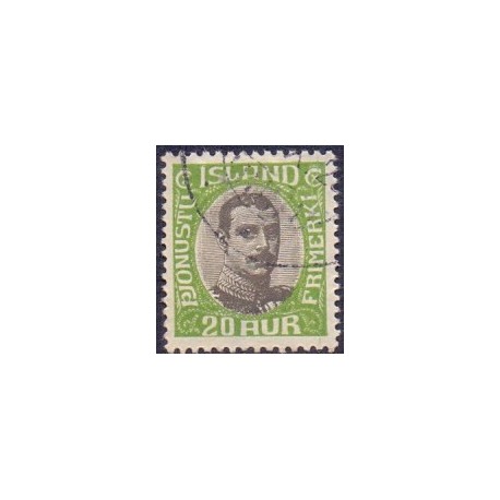 Island Tjenstemærker 20 Aur. Chr. X. AFA nr. 38 **   stemplet st.