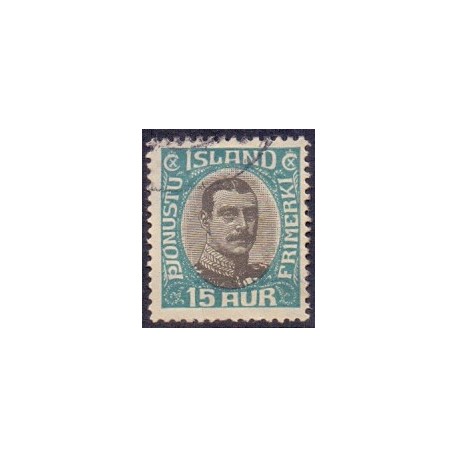 Island Tjenstemærker 15 Aur. Chr. X. AFA nr. 37 **   stemplet st.