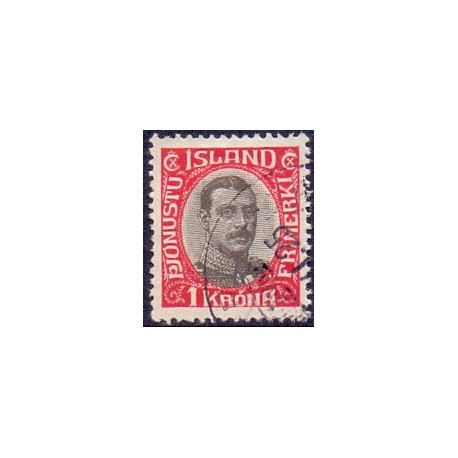 Island Tjenstemærker 1 kr. Chr. X. AFA nr. 40 **   stemplet st.