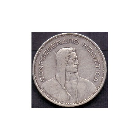 Schweiz. 5 Francs 1935B. KM38. Ag.