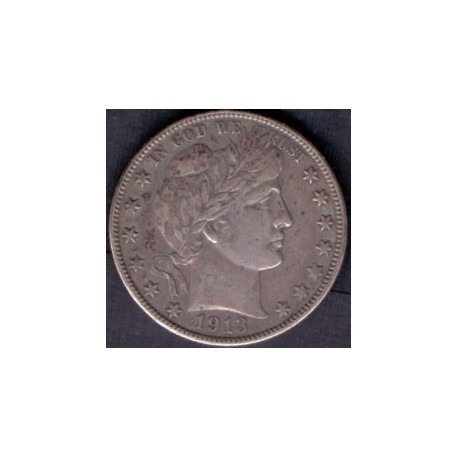 USA. 50C Barber Half Dollar 1913. Ag.
