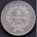 Frankrig-France. 2 Francs Ceres - 1873 A KM817,1 Ag.