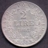 Italien-Italy. Papal States 1867-R 2 Lire Pius IX (XXII). KM 1379 Ag.