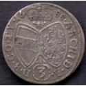 Østrig-Austria. TYROL 3 Kreuzer 1688 Hall mint LEOPOLD I. Ag.