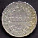 Italien-Italy. PAPAL STATES, Pius IX, Lira, 1866, Roma. Ag.