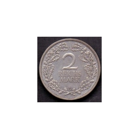 Tyskland-Germany. 2 Mark 1926. KM 45 Ag.