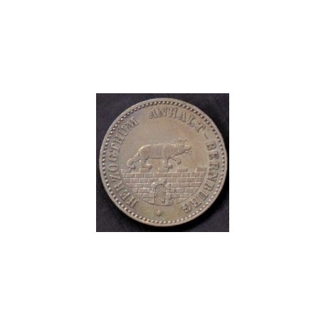 Tyskland-Germany. 1/6 Taler 1856 Anhalt-Bernburg Ag.