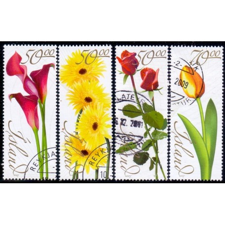 Island. 2005. Blomster. AFA nr 1074-77 **     stemplet FDC