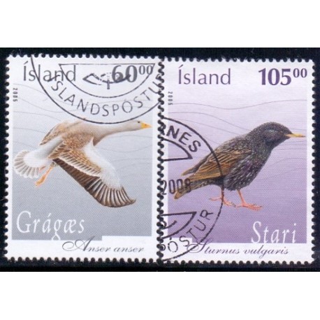 Island. 2005. Fugle. AFA nr 1096-97 **   stemplet FDC