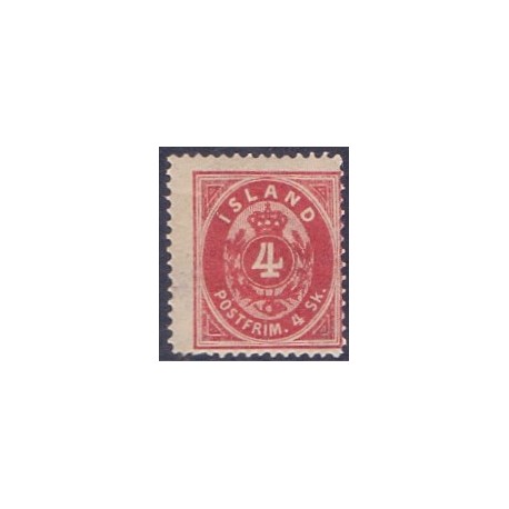 Island. 1873. 4 sk. AFA nr. 2 ** postfrisk st. stemplet FDC