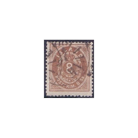 Island. 1873.  8 sk. AFA nr. 3 st. ** postfrisk st. stemplet FDC