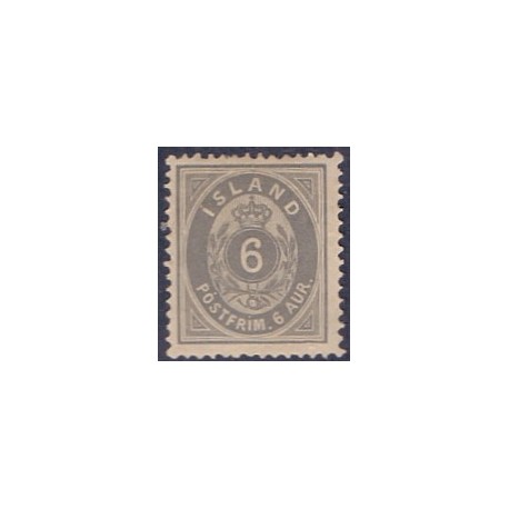 Island. 1875-76.  6 Aur AFA nr. 7 **postfrisk st. stemplet FDC
