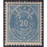Island. 1882.  20 aur. BLÅ AFA nr. 14 **  postfrisk st. stemplet FDC