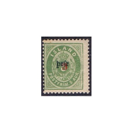Island. 1897. 3/5 Aur. Lille prir/Tk 12 3/4. AFA nr. 18BI **   postfrisk st. stemplet FDC