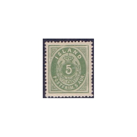 Island. 1882.  5 aur. AFA nr. 13 **    postfrisk st. stemplet FDC