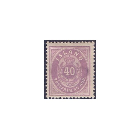 Island. 1882.  40 aur. AFA nr. 15 **  postfrisk st. stemplet FDC