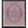 Island. 1875-76.  20 Aur, LysViolet AFA nr. 10a **  postfrisk st. stemplet FDC