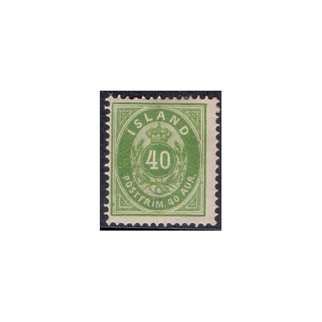 Island. 1875-76.  40 Aur, AFA nr. 11 **  postfrisk st. stemplet FDC