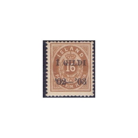 Island. 1902. 16 Aur. I GILDI (S) AFA nr. 29B **   postfrisk st. stemplet FDC