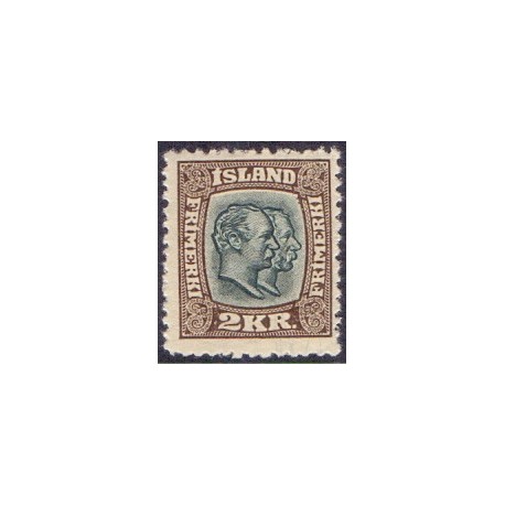 Island. 1907. Dobbelt konger 2 kr, AFA nr. 61 ** postfrisk st. stemplet FDC