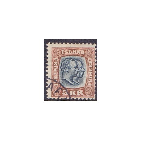 Island. 1907. Dobbelt konger 5 kr, AFA nr. 62 **    postfrisk st. stemplet FDC