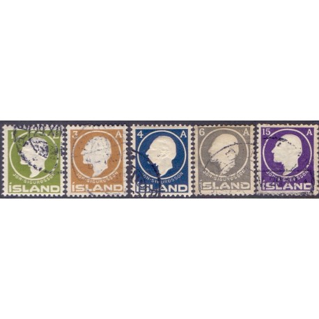Island. 1911. Jón Sigurdsson AFA nr. 63-67 **    postfrisk st. stemplet FDC