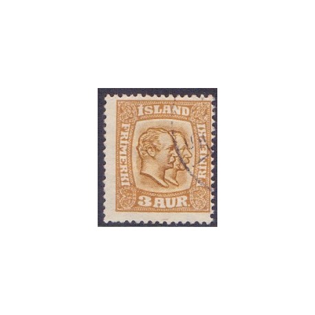 Island. 1915-18. Dobbelthoveder. AFA nr. 77 **  postfrisk st. stemplet FDC