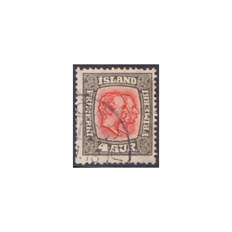 Island. 1915-18. Dobbelthoveder. AFA nr. 78 **  postfrisk st. stemplet FDC