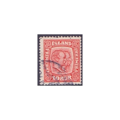 Island. 1915-18. Dobbelthoveder. AFA nr. 81 **  postfrisk st. stemplet FDC