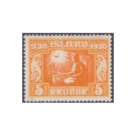 Island. 1930. Altinget 1000-års jubilæum 5 kr. AFA nr. 138  **  postfrisk st. stemplet FDC