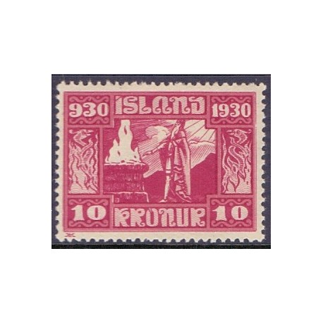 Island. 1930. Altinget 1000-års jubilæum 10 kr. AFA nr. 139  **  postfrisk st. stemplet FDC