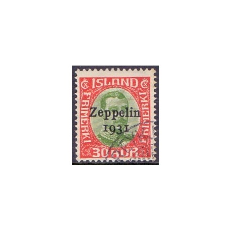 Island. 1931. Zeppelin 1931. 30 Aur. AFA nr. 147  **   postfrisk st. stemplet FDC