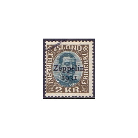 Island. 1931. Zeppelin 1931. 2 kr. AFA nr. 149  **   postfrisk st. stemplet FDC