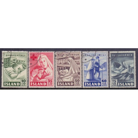 Island. 1948. Hekla i udbrud, komplet sæt. AFA nr. 248-54 **  postfrisk st. stemplet FDC