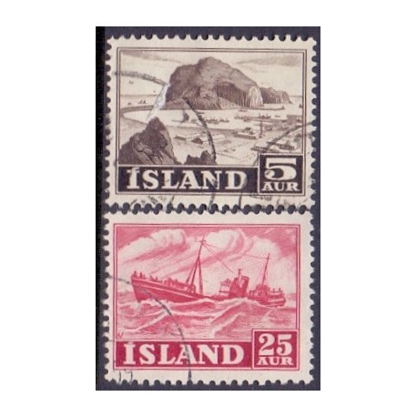 Island. 1954. Suppleringsværdier.  AFA nr. 297-98  **  postfrisk st. stemplet FDC