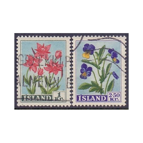 Island. 1958. Blomsterserie.  AFA nr. 324-25 ** postfrisk st. stemplet FDC