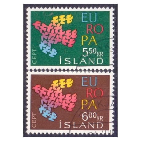 Island. 1961. Europamærker / CEPT. AFA nr. 355-56 ** postfrisk st. stemplet FDC
