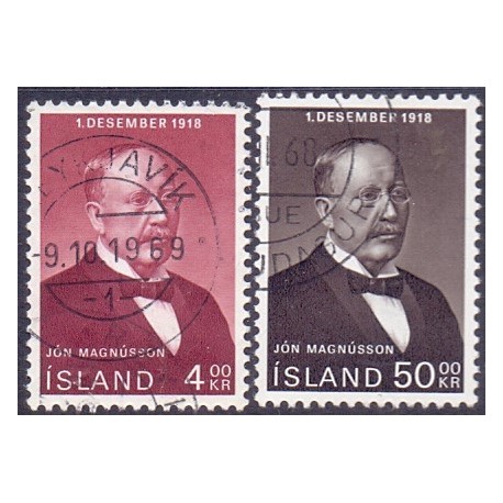Island. 1968. 50-året for island uafhængighed. AFA nr. 425-26 ** postfrisk st. stemplet FDC
