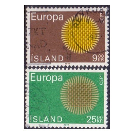 Island. 1970. Europamærker / CEPT. AFA nr. 443-44 ** postfrisk st. stemplet FDC