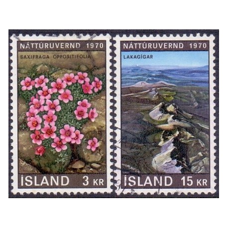 Island. 1970. Naturbeskyttelse. AFA nr. 448-49 ** postfrisk st. stemplet FDC