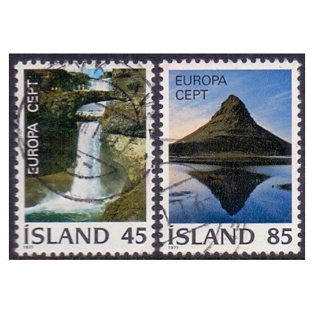 Island. 1977, Europamærker / CEPT. AFA nr. 523-24 **   postfrisk st. stemplet FDC