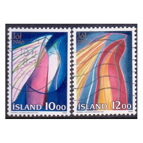 Island. 1986. Julefrimærker. AFA nr. 660-61 **   postfrisk st. stemplet FDC