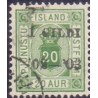 Island Tjenstemærker 20 Aur. AFA nr. 15B tk. 12 3/4 **    stemplet st.