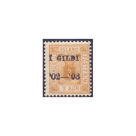 Island Tjenstemærker 3 Aur. AFA nr 10B tk. 12 3/4 ** stemplet st.