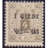 Island Tjenstemærker 3 Aur tk. 14x13½ ** stemplet st.