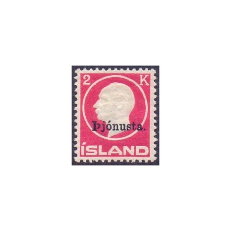 Island Tjenstemærker 2 kr. Pjónnusta. AFA nr. 41 **   stemplet st.
