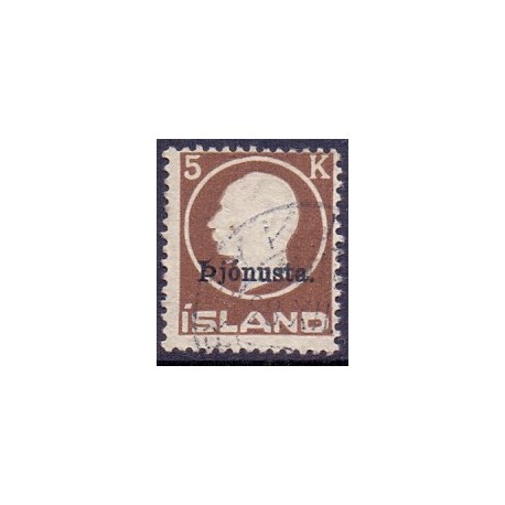 Island Tjenstemærker 5 kr. Pjónnusta. AFA nr. 42 **   stemplet st.