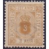 Island Tjenstemærker 3 Aur. tk. 14x13½. AFA nr. 3 **  stemplet st.
